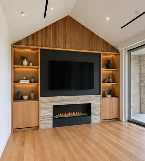 Living room fireplace