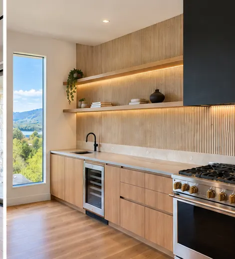 Kitchen range wall