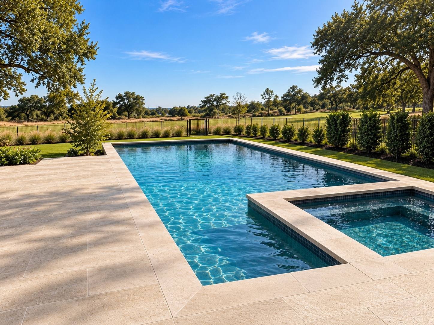 Pool and limestone terrace